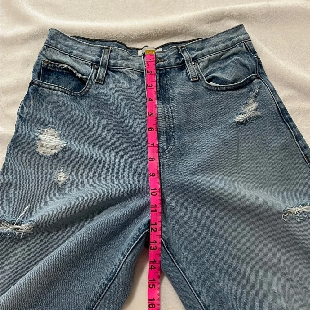 Frame Barrel High Rise Nappa Rips Distressed Cropped Jeans - Picture 9 of 15